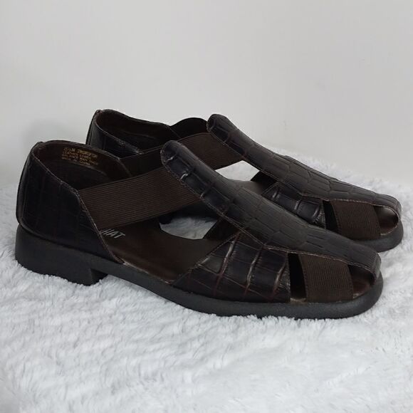 What's What Swordfish Brown Leather Sandals - Picture 8 of 8